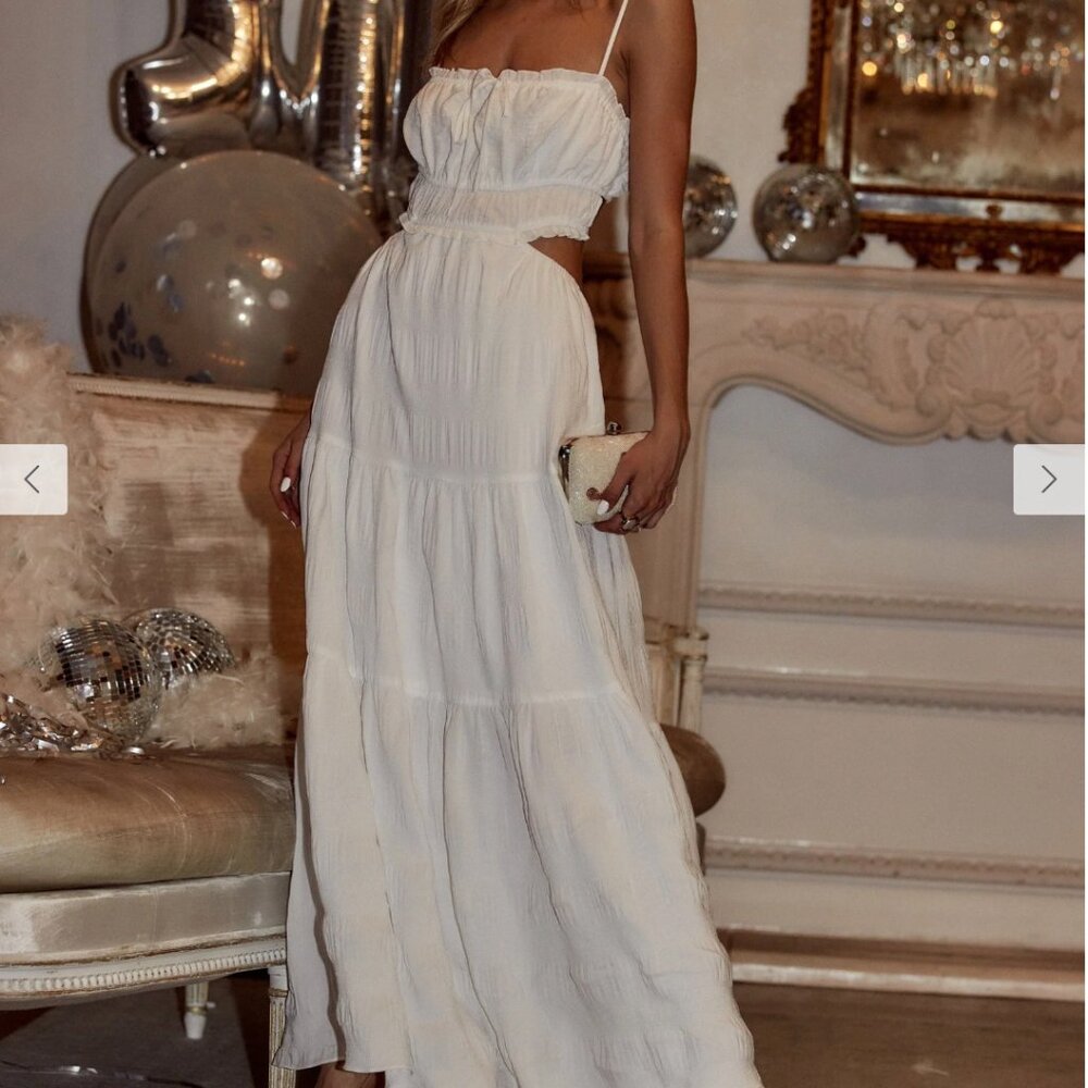 12th Tribe White Boho Maxi Dress
